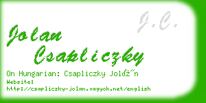 jolan csapliczky business card